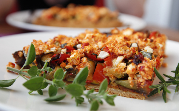 Tarte aux aubergines, tomates et parmesan