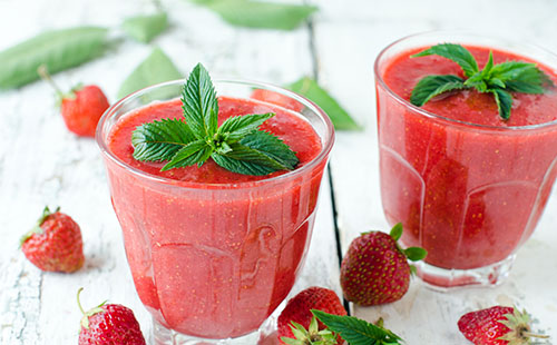 Smoothie de fraise et de pastèque