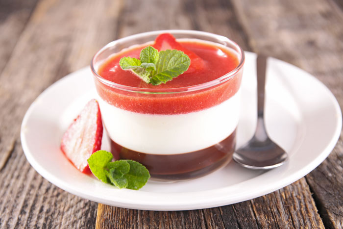 Panna cotta à la fraise