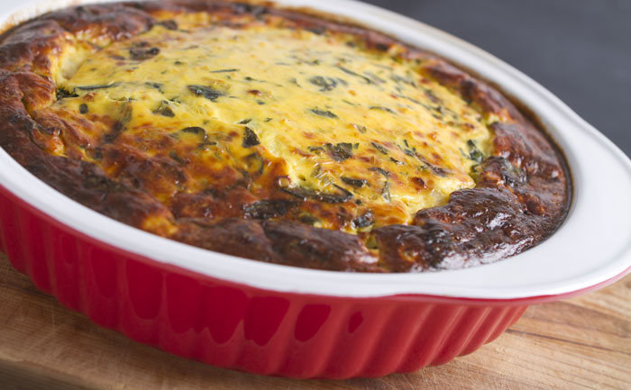 Quiche sans pâte aux épinards et au thon