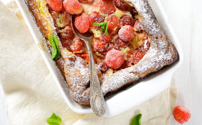 Clafoutis sans gluten aux fraises