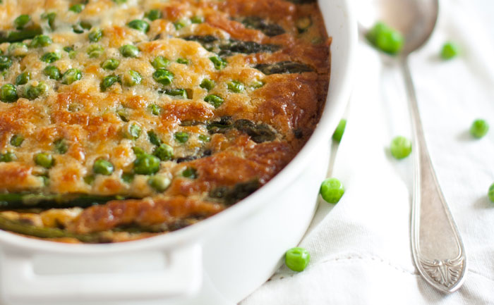 Clafoutis sans gluten aux petits pois