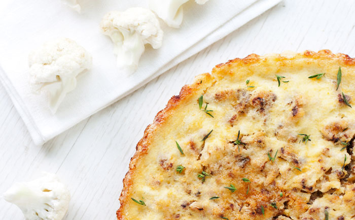 Quiche sans gluten à la ricotta et au chou-fleur