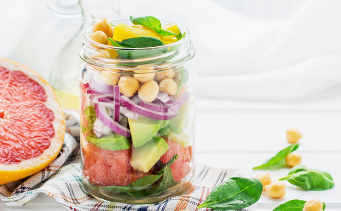 Salade millefeuilles en bocal