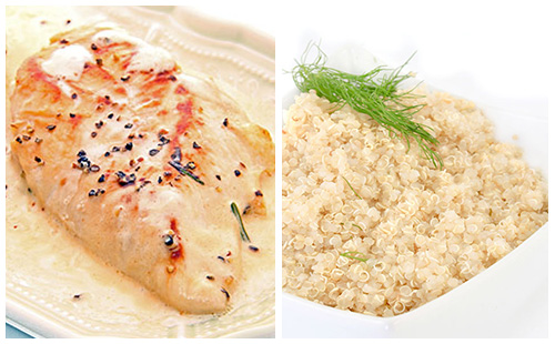 Escalope de dinde à la crème et quinoa