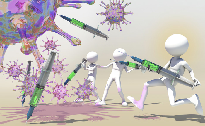 Système immunitaire en train de chasser un virus Système immunitaire en train de chasser un virus