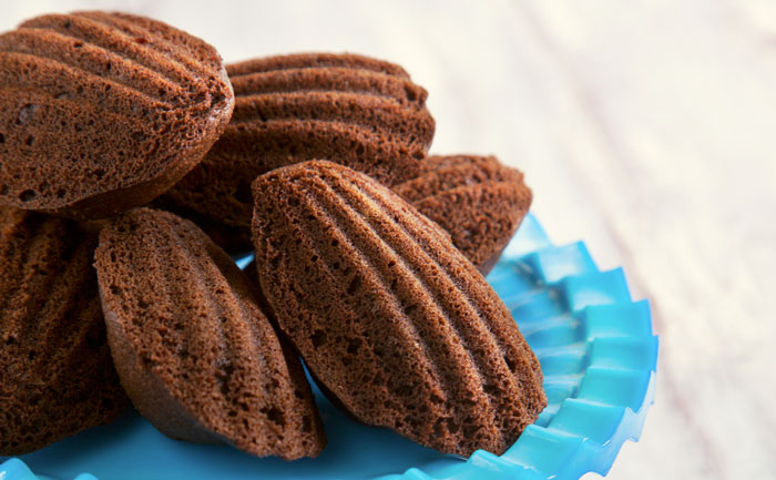 Madeleines au chocolat et au miel sans gluten