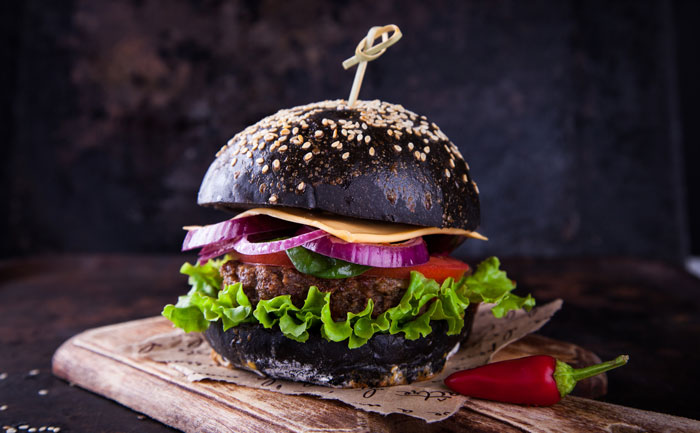 Black burger au charbon actif