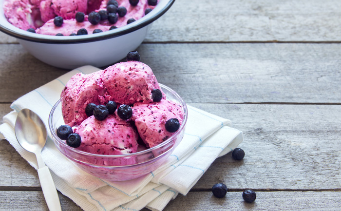 Sorbet à la myrtille fait maison