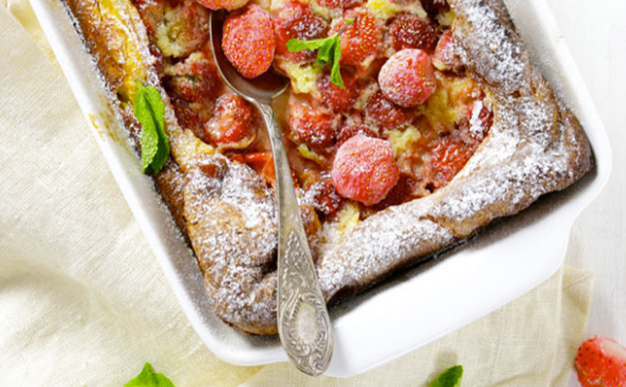 Clafoutis sans gluten aux fraises