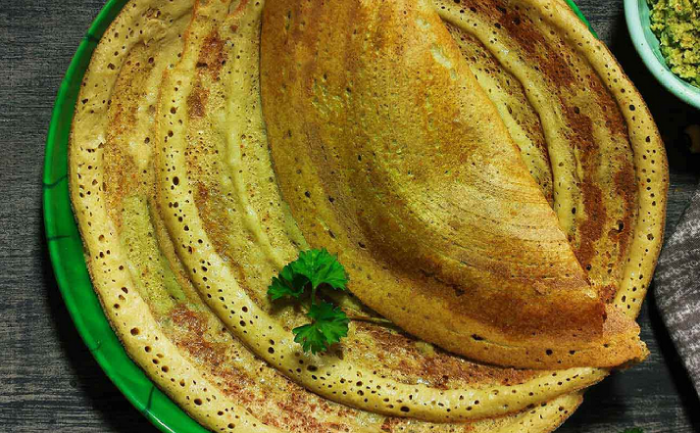 Crêpes de lentilles vertes aux épinards