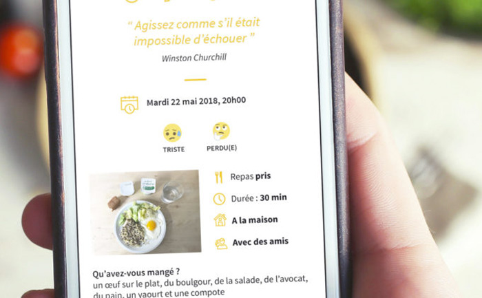 Écran de l'application Feeleat