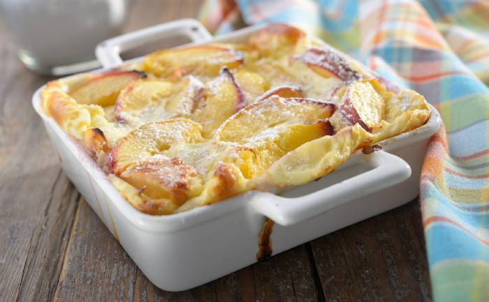 Clafoutis aux pêches sans gluten